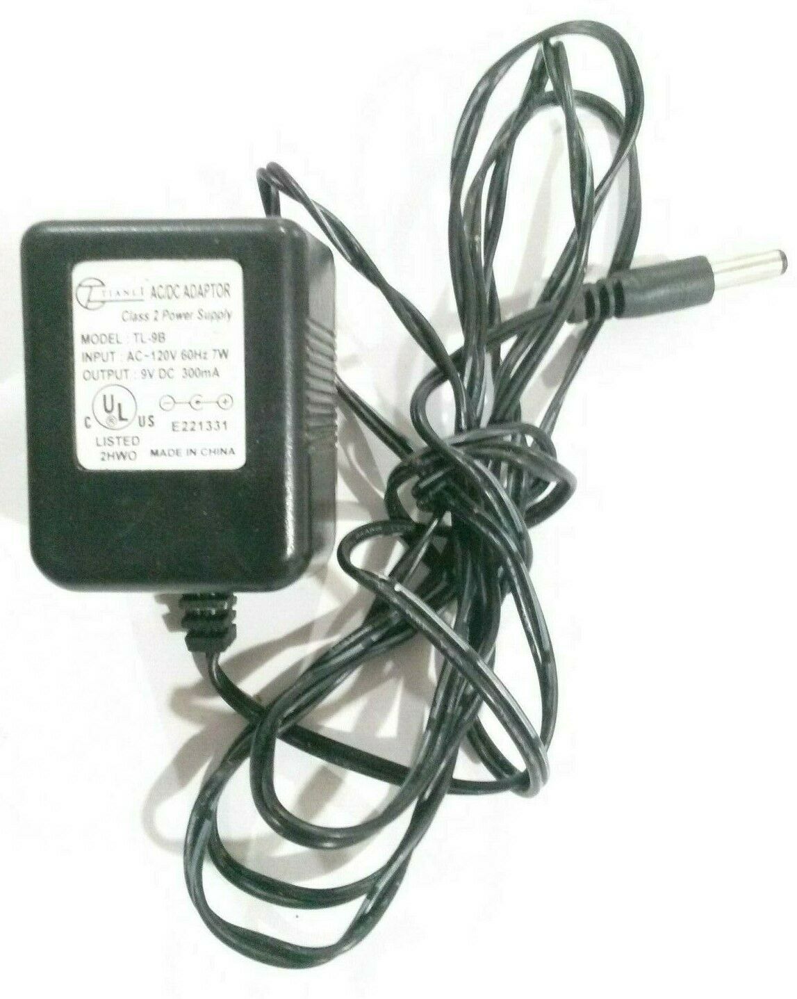 *Brand NEW*9V 300mA Tianli TL-9B Class 2 Transformer Ac Adapter - Click Image to Close